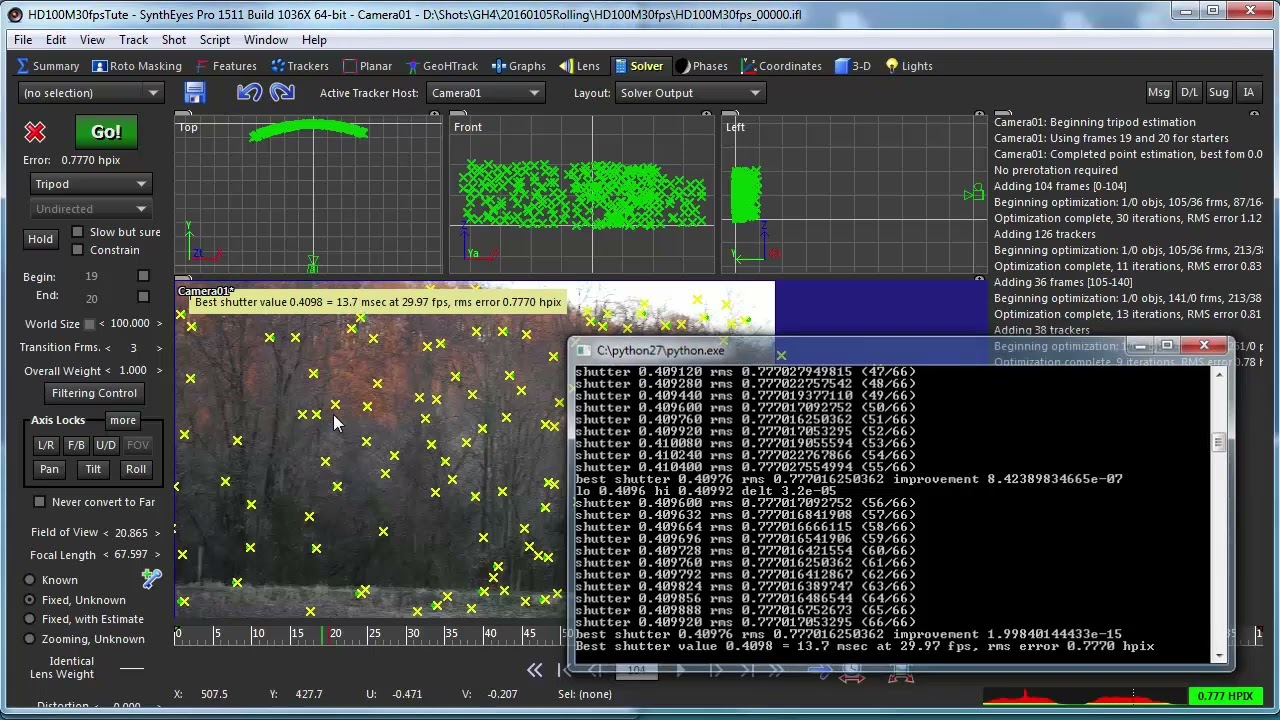 Measuring Rolling Shutter with SynthEyes - Overview