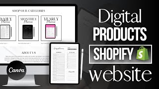 How To Create A Digital Products Website Using SHOPIFY | Shopify Tutorial 2024