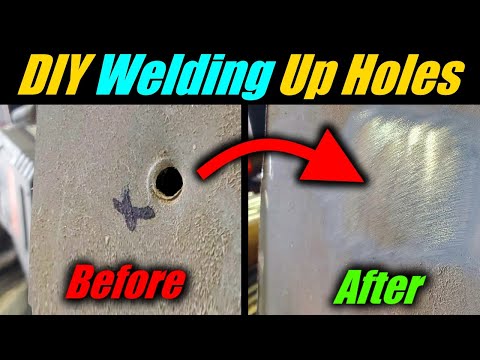 How To Weld Holes On Sheet Metal | Flux Core Welding For Beginners |