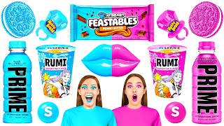 Download lagu Makanan Merah Muda vs Makanan Biru Warna Tantangan | Trik Dapur Lucu RaPaPa Challenge mp3