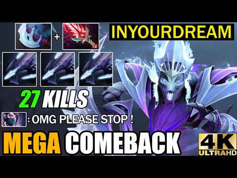 INCREDIBLE LATE GAME BATTLE Top 2 MMR Inyourdream Spectre Deteted All Epic Mega Comeback 7.29 Dota 2