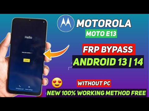 Motorola Moto E13 Frp Bypass Without Pc | New Method Bypass Google Account Moto E13 Android 13,14
