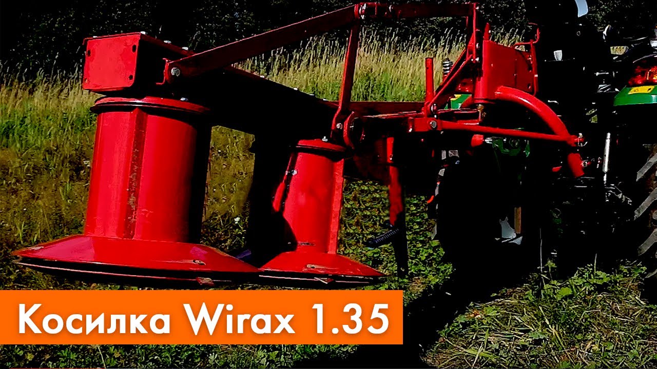 Работа минитрактора Zoomlion RD-244 с косилкой Wirax 1.35