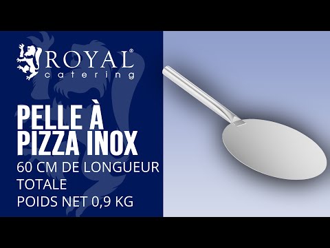 Vidéo - Pelle à pizza inox - 60 cm de long - 30 cm de diamètre