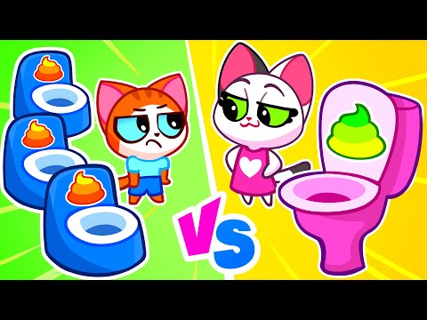 No, No, Leo! Don't do this to the Toilet! 😱 Toilet Troubles 🤪 Potty Training for Kids 😊 Purr-Purr