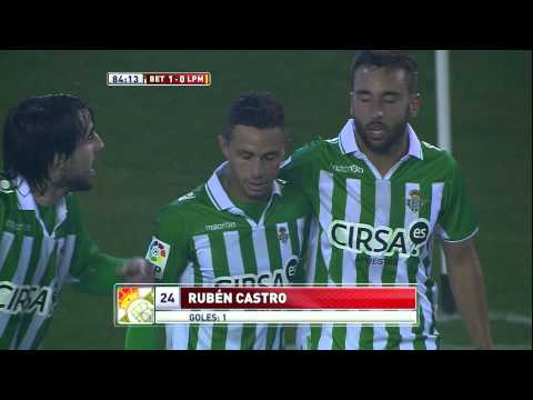 Gol de Ruben Castro (1-0) en el Real Betis - Las Palmas - HD