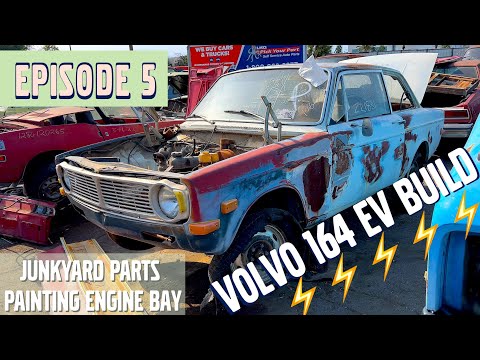1975 Volvo 164 Electric EV build - Part 5 - Painting Engine Bay, Junkyard run