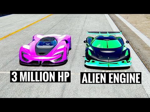 3 MILLION HP SRT Tomahakw X VGT vs Koenigsegg Jesko Alien Engine - 20 KM Drag Race