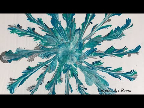 (372) Chain Pull Acrylic Pouring Technique, Snowflake  Shape