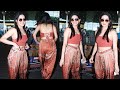 Cute Amyra Dastur Looking Hot Exy In Her Back Less Crop Top Snapped At Airport For Bagheera Movie