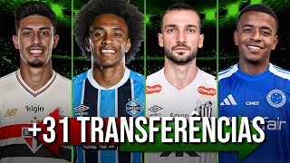 +31 TRANSFERÊNCIAS CONFIRMADAS NO ÚLTIMO DIA DA JANELA DO FUTEBOL BRASILEIRO E EUROPEU