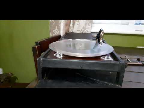 home recorded 78s . New order  blue Monday   played on wind up gramophone