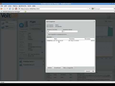 Saving and Restoring Snapshots with the VoltDB Enterprise Manager