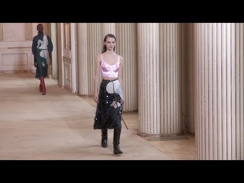 Models on the runway for the Nina Ricci Fashion Show in Paris