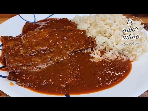 🔴Como Hacer Cecina Guisada En Salsa de Chile Morita 👌
