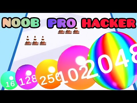 NOOB vs PRO vs HACKER in Color Ball 2048 - 3D Merge