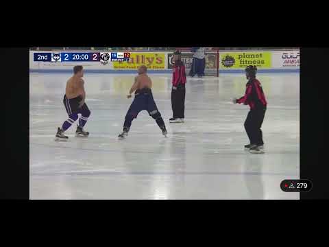 Thompson vs Schmidt round 2 - no gloves, no shirt, no problem. FPHL crazy