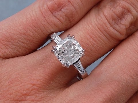 2.77 ctw Cushion Cut G SI2 Diamond Engagement Ring - BigDiamondsUSA