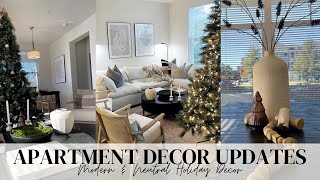 APARTMENT HOME DECOR UPDATES TOUR | NEUTRAL, MODERN & COZY HOLIDAY DECOR | CHRISTMAS | VLOG 2022