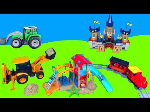 Játékautó kicsomagolás - autós mese Lego Duplo traktor, markoló, tűzoltó (magyarul)