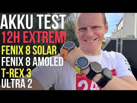 Apple Watch Ultra 2 vs. Garmin Fenix 8 vs. Amazfit T Rex 3 Akku Test Extrem
