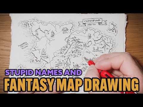 Fantasy Map Drawing - full process from start to finish with no sketching