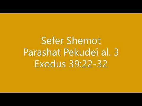 Torah Chanting - Sefer Shemot - Parashat (Portion) Pekudei al. 3