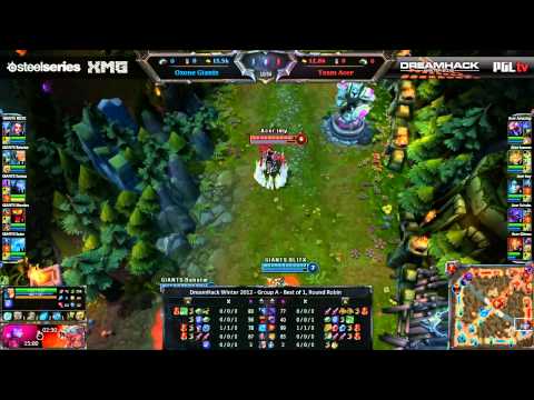 DreamHack Winter 2012 - League of Legends - Group A - Ozone Giants vs. Team Acer