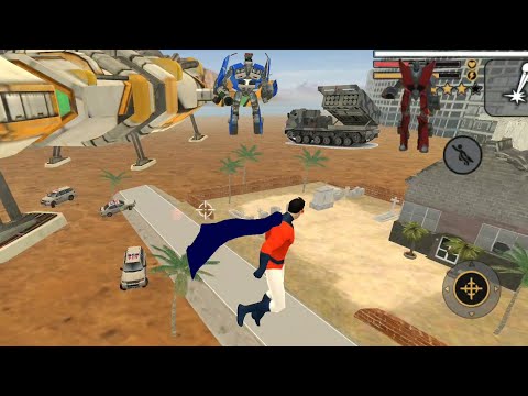 Vegas Crime Simulator (Red SuperHero Fight Red Car Robot) Bike Red Car Robot - Android Gameplay HD