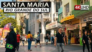 🇧🇷 SANTA MARIA — Walking Through Downtown and UFSM — Walking Tour 【 4K UHD 】