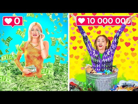 🎒FANCY STUDENT vs SIMPLE STUDENT SCHOOL HACKS 🤓✨Creative Ideas by 123 GO!