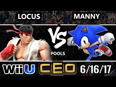 CEO 2017 Smash 4 - Locus (Ryu) vs Noble | Manny (Sonic) Wii U Tournament