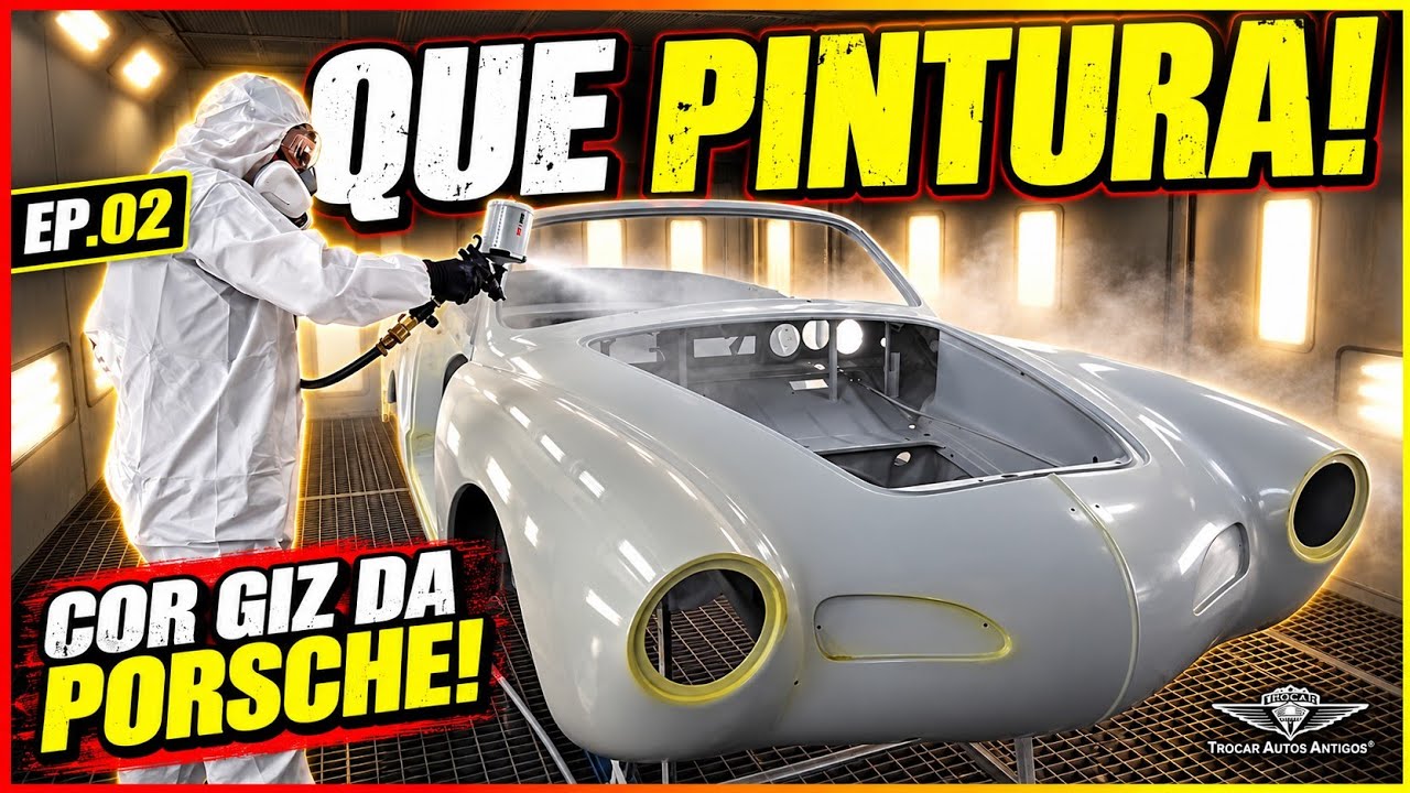 🔥 Pintamos este Karmann-Ghia na cor Giz da Porsche — ficou espetacular!
