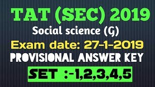 Tat social science provisional answer key 2019