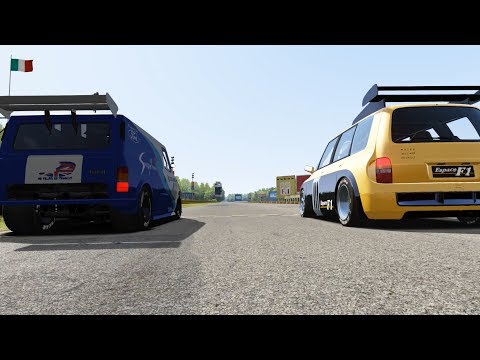 Renault Space F1 vs Ford Transit Supervan III at Monza Full Course