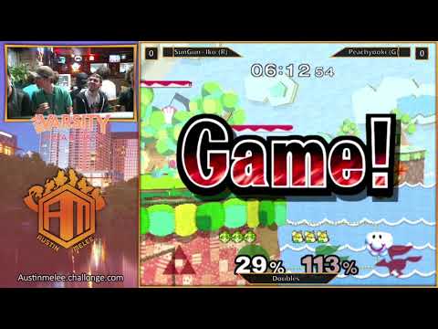 Tipperoni 165 - doubles - Peachyooki (peach/fox) vs SunGun+Iko (sheik/Marth)