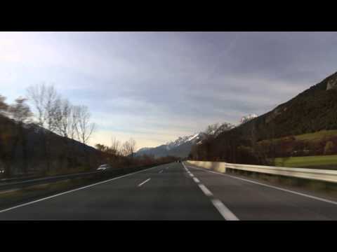 Fahrt auf der Inntalautobahn von Zirl nach Pettnau