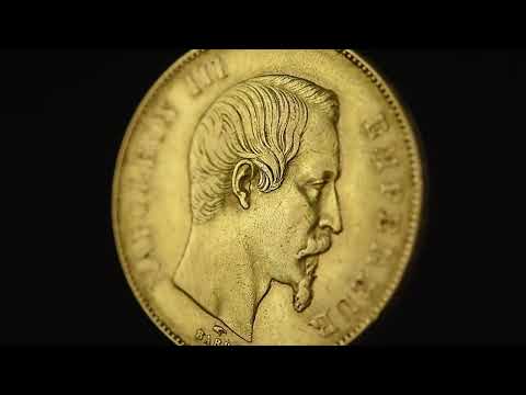 Moneta, Francia, Napoleon III, 50 Francs, 1855, Paris, BB, Oro, KM:785.1