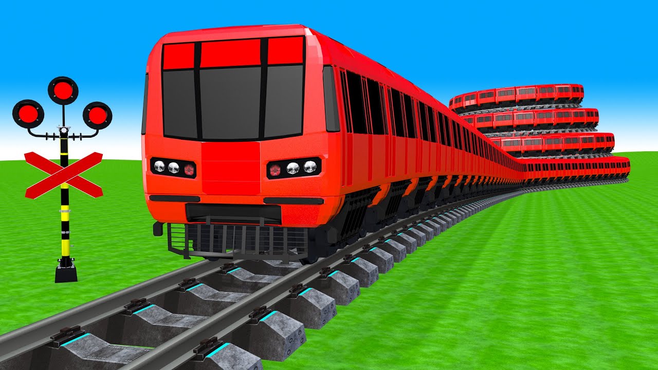 【踏切アニメ】あぶない電車 TRAIN  Climbing Pynamid 🚍 Fumikiri 3D Railroad Crossing Animation #2025