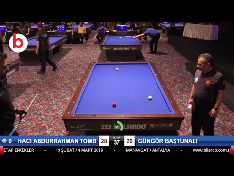 HACI ABDURRAHMAN TOMBUL & GÜNGÖR BAŞTUNALI Bilardo Maçı - 2019 TÜRKİYE KUPASI 1. ETAP ERKEKLER-6.ÖN ELEME