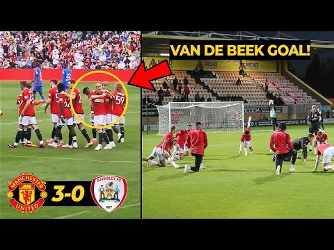 Man United vs Barnsley 3-0 closed doors friendly Van de Beek goal, Antony goal | Manchester United