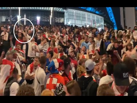 England Fan CATCH a can of beer in the air and DRINK!