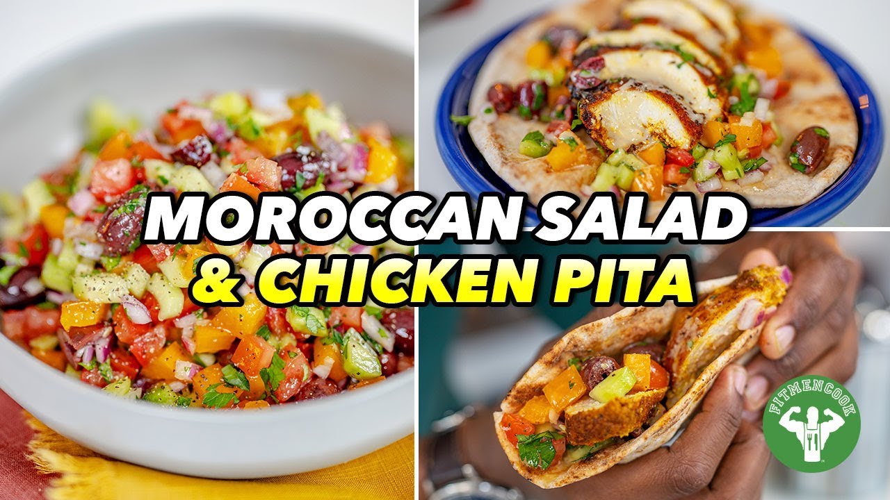 Mediterranean Recipes - Moroccan Salad and Chicken Pita