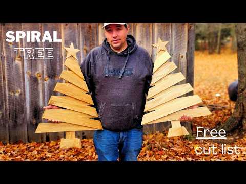 How to Make a Spiral Wooden Christmas Tree – Free Cut List Included!