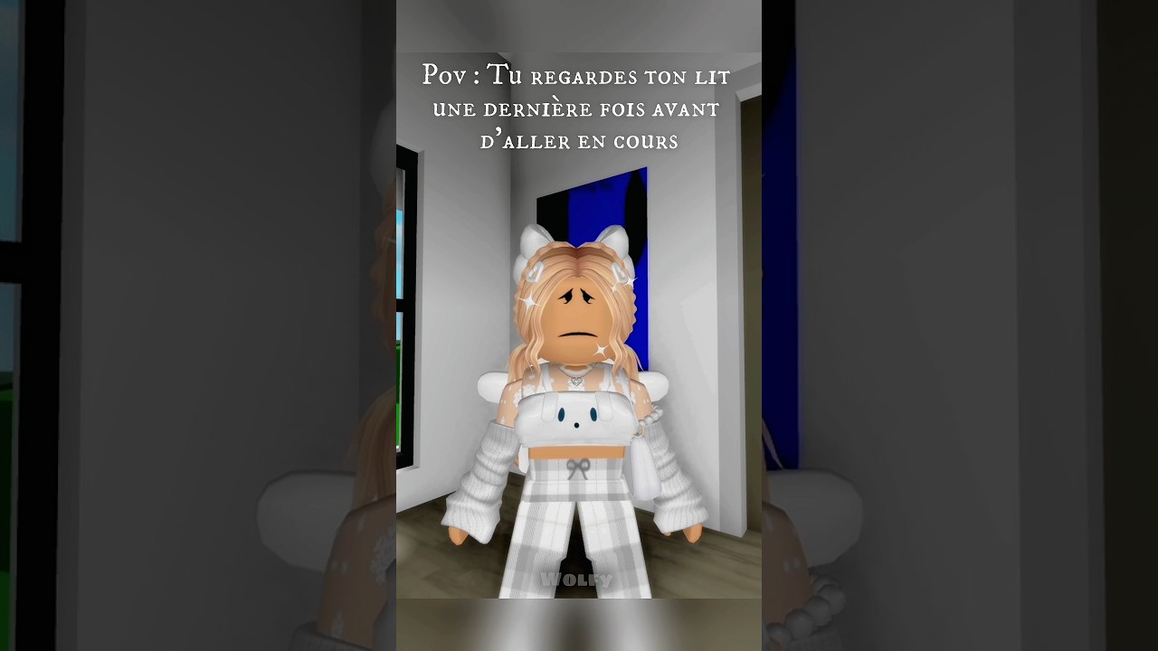 Tu regardes ton lit une dernière fois avant d'aller en cours - Wolfy - #roblox #shorts