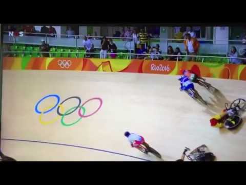 Dutch rider Laurine van Riessens amazing crash escape on Rio track