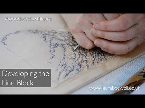 Japanese Woodblock With Laura Episode 11 - Cutting a Japanese Woodblock Print: The Line Block