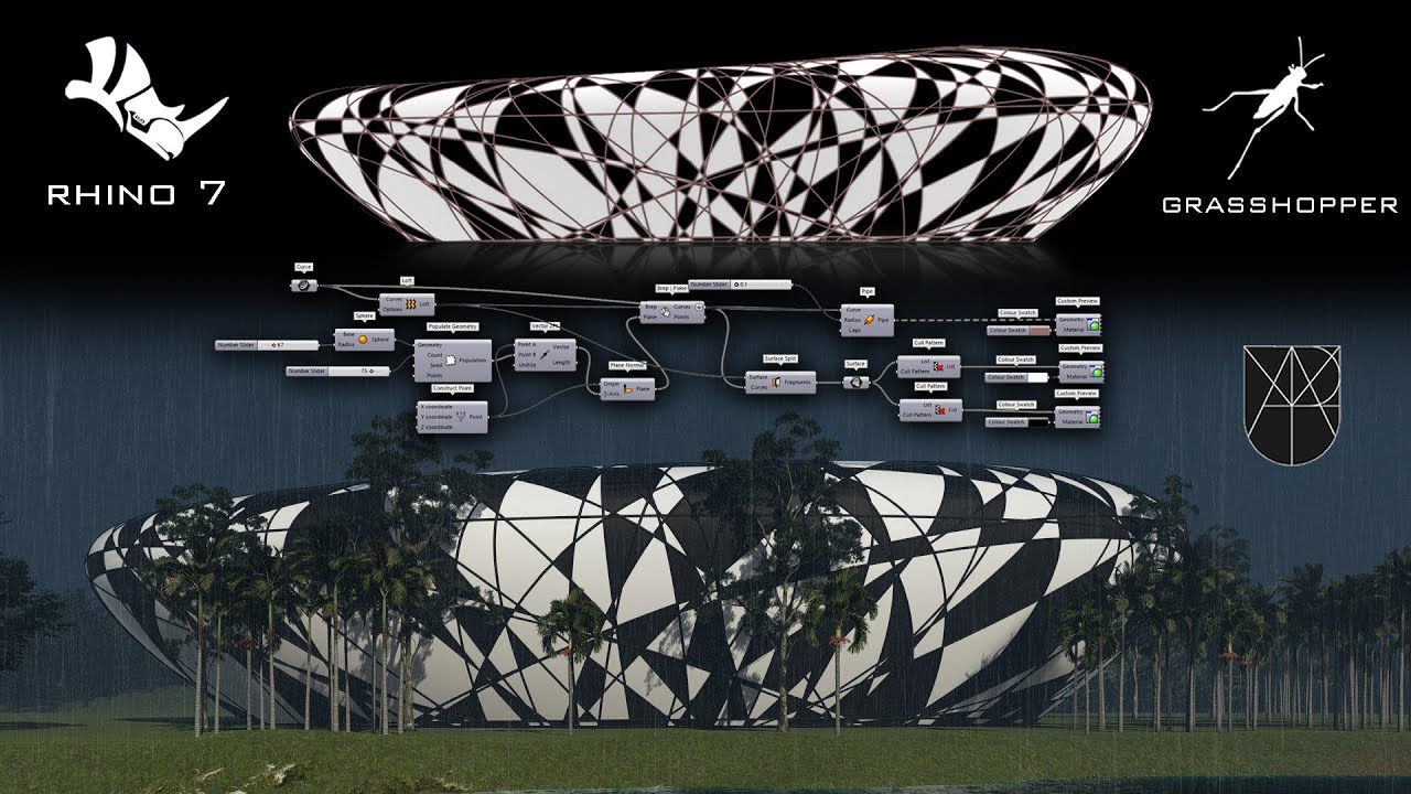 | Grasshopper Tutorial for Beginners - Stadium Facade