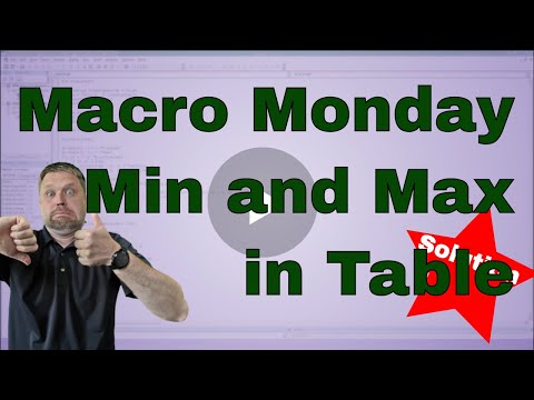 Macro Monday Solution - Find the Min and Max in a Table - Code Included
