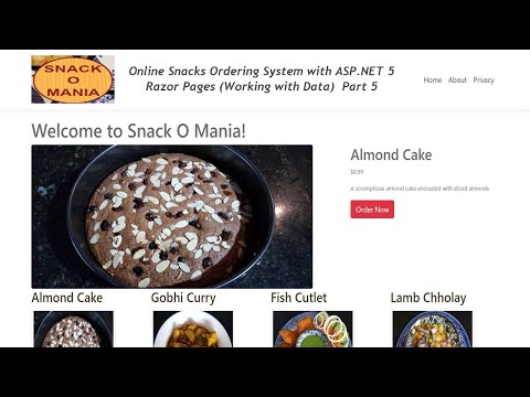 Online Snacks Ordering System with ASP NET 5 Razor Pages Working with Data Part 5